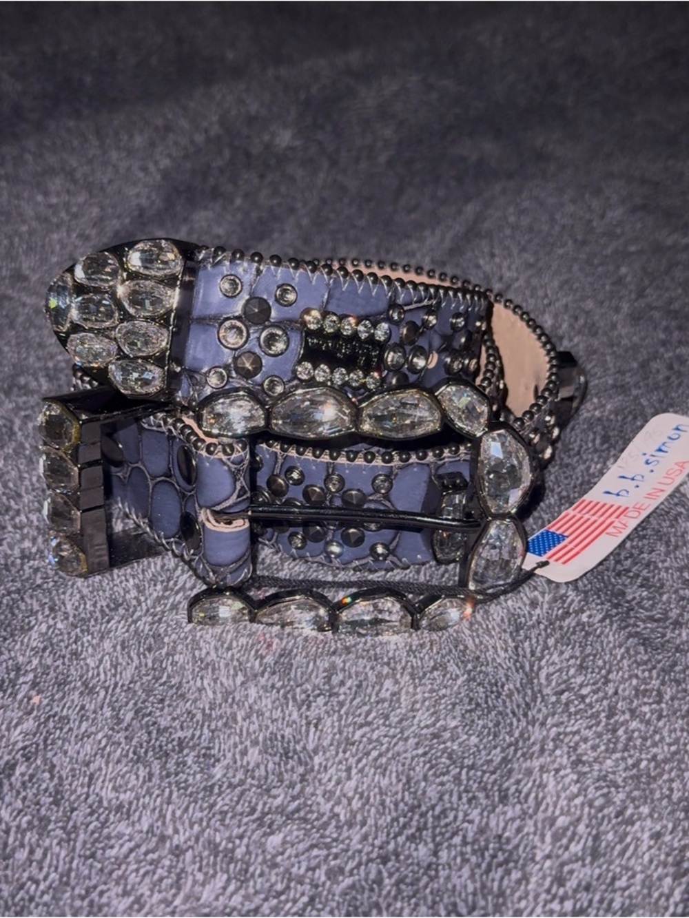 Blue Alligator pattern BB simon Belt